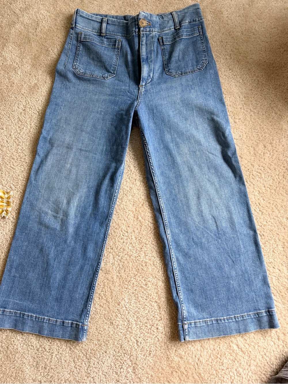 Maeve Colette High-Rise Wide Leg Cropped Jeans